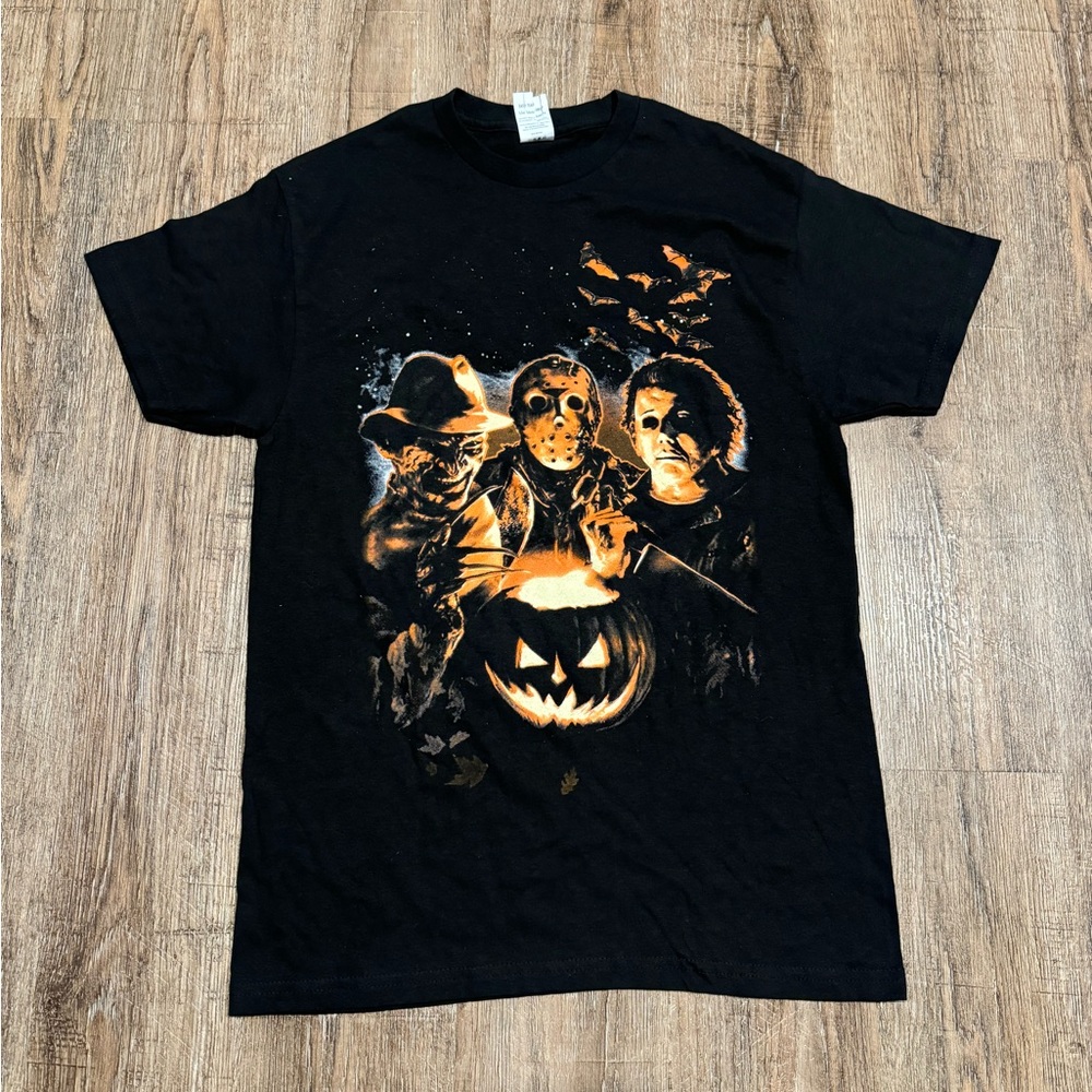 HALLOWEEN FREDDY MYERS JASON PUMPKIN T SHIRT